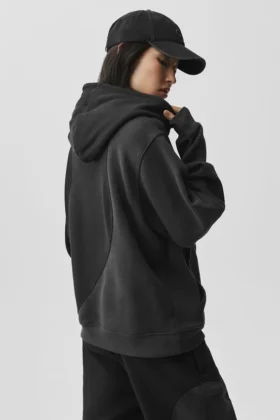 Make Waves Kapüşonlu Sweatshirt – Vintage Siyah Tonlu