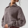 Marl Kazak 1/4 Fermuarlı Pullover - Mantar Rengi Marl