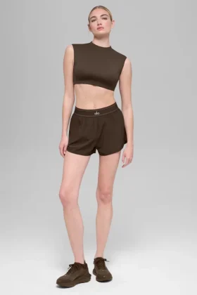 Alo Softsculpt Capped Out Kısa Kollu - Espresso