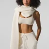 Merinos Yünü Oversized Eşarp - Fildişi