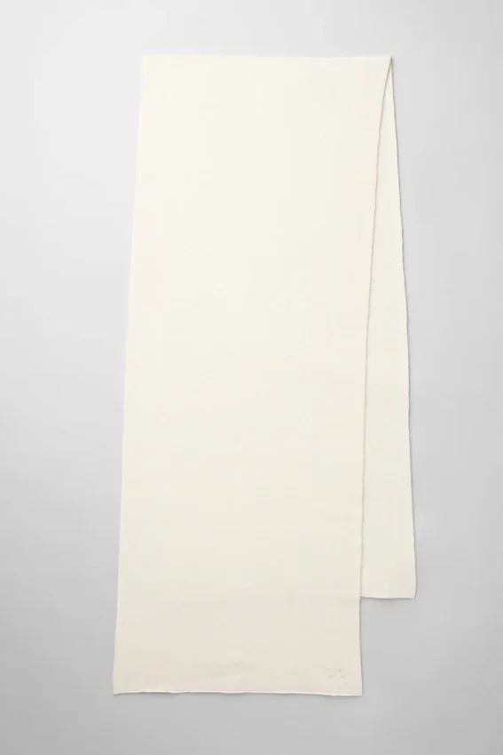 Merinos Yünü Oversized Eşarp - Fildişi