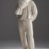 Merinos Yünü Oversized Eşarp - Fildişi