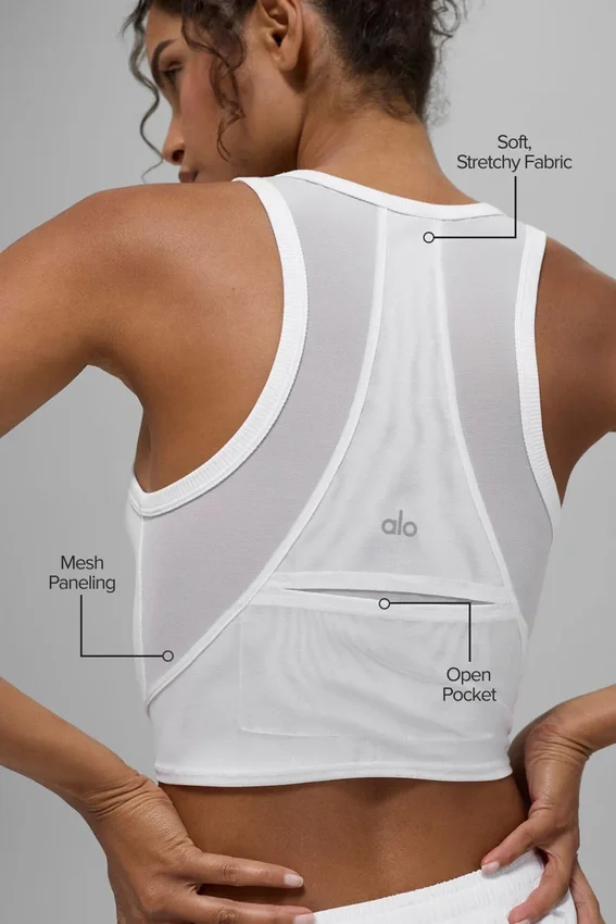 Mesh Front Runner Tank - Beyaz