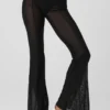 Mesh High-Waist Flicker Pantolon - Siyah