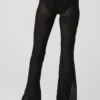 Mesh High-Waist Flicker Pantolon - Siyah