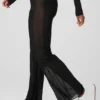 Mesh High-Waist Flicker Pantolon - Siyah