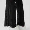 Mesh High-Waist Flicker Pantolon - Siyah