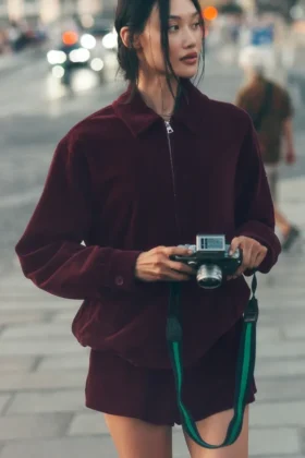 Micro Corduroy on Duty Ceket - Bordo