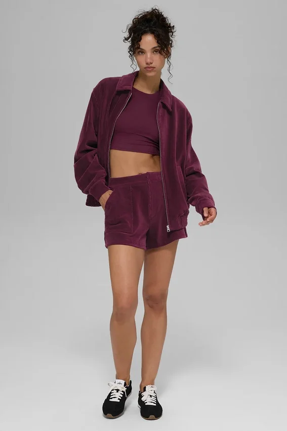 Micro Corduroy on Duty Ceket - Bordo