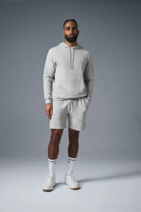 Micro Waffle Fast Break Kapüşonlu Sweatshirt - Atletik Melanj Gri