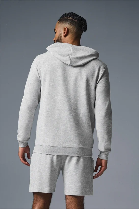 Micro Waffle Fast Break Kapüşonlu Sweatshirt - Atletik Melanj Gri