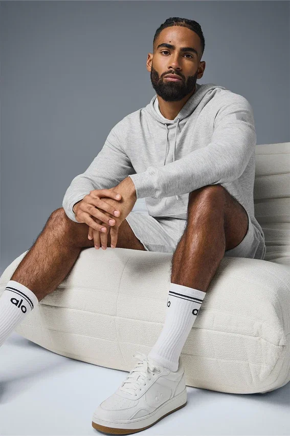 Micro Waffle Fast Break Kapüşonlu Sweatshirt - Atletik Melanj Gri