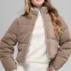 Mikro Kadife Dreamy Puffer - Chai Latte