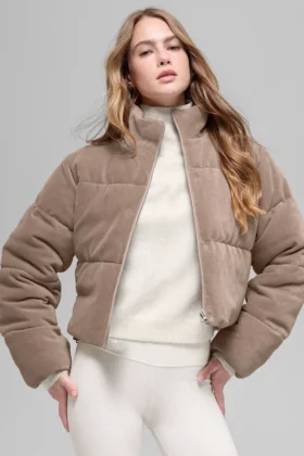 Mikro Kadife Dreamy Puffer - Chai Latte