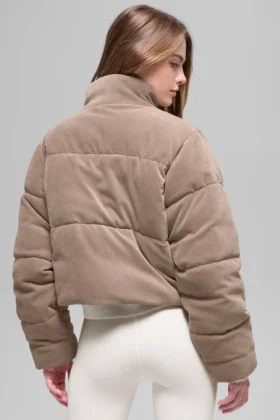 Mikro Kadife Dreamy Puffer – Chai Latte