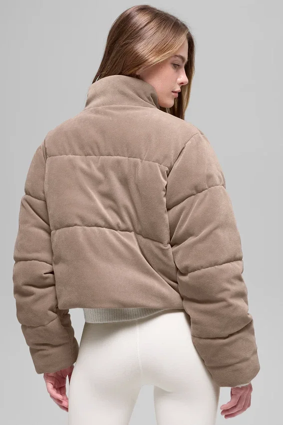Mikro Kadife Dreamy Puffer - Chai Latte