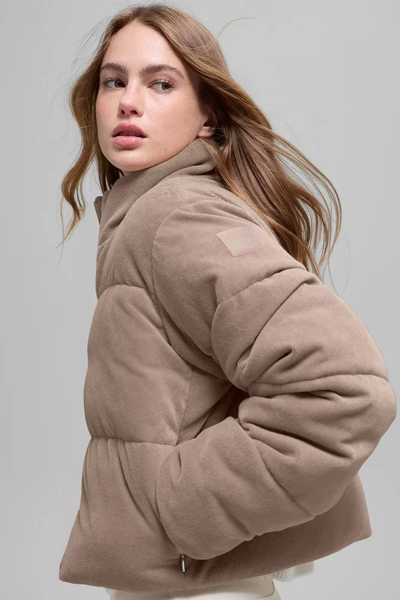 Mikro Kadife Dreamy Puffer - Chai Latte
