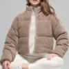 Mikro Kadife Dreamy Puffer - Chai Latte
