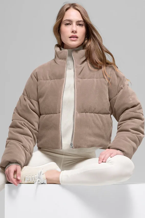 Mikro Kadife Dreamy Puffer - Chai Latte