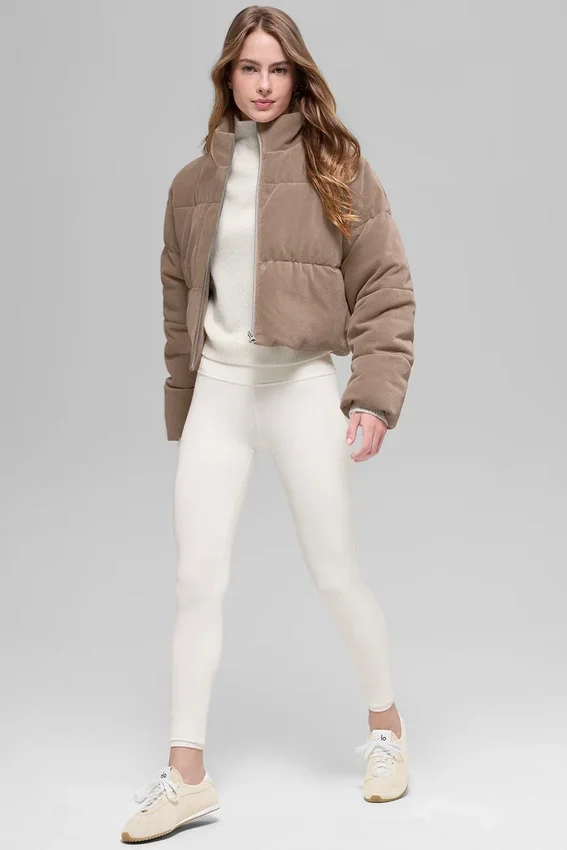 Mikro Kadife Dreamy Puffer - Chai Latte