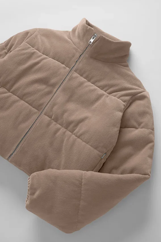 Mikro Kadife Dreamy Puffer - Chai Latte