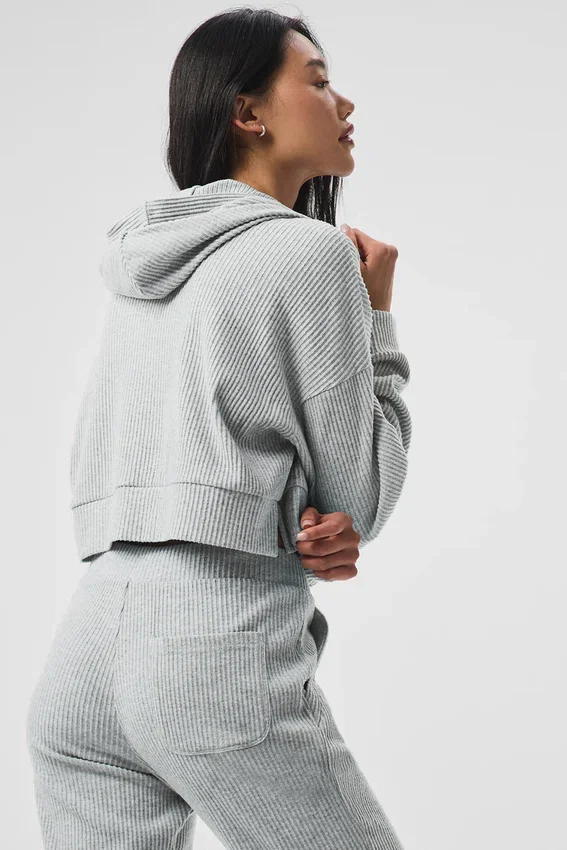 Muse Kapüşonlu Sweatshirt - Atletik Melanj Gri