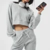 Muse Kapüşonlu Sweatshirt - Atletik Melanj Gri