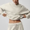 İnce Çizgili Kapüşonlu Sweatshirt - Kemik Rengi İnce Çizgili