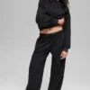 İnce Çizgili Kapüşonlu Sweatshirt - Siyah İnce Çizgili