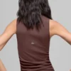 Noktalı Desenli Tank Top - Brownstone