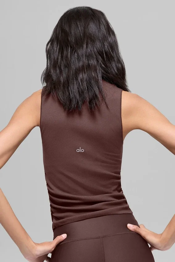 Noktalı Desenli Tank Top - Brownstone