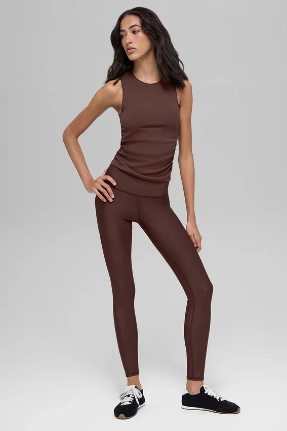 Noktalı Desenli Tank Top - Brownstone