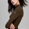 Noktalı Mesmerize Mock Neck Uzun Kollu - Espresso