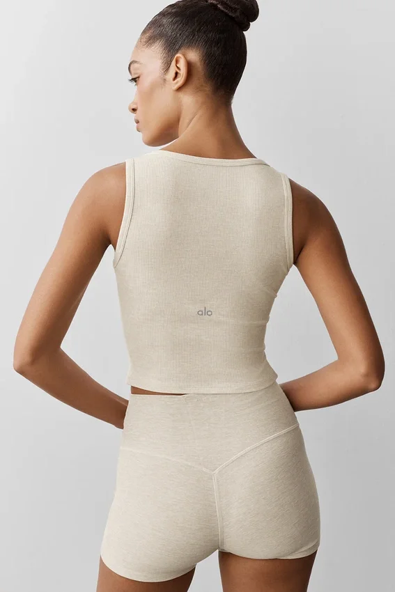 Noktalı Modal Henley Atlet - Yulaf Rengi Melanj