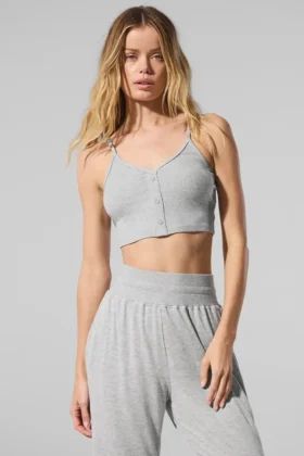 Noktalı Narin Lounge Tank - Atletik Melanj Gri