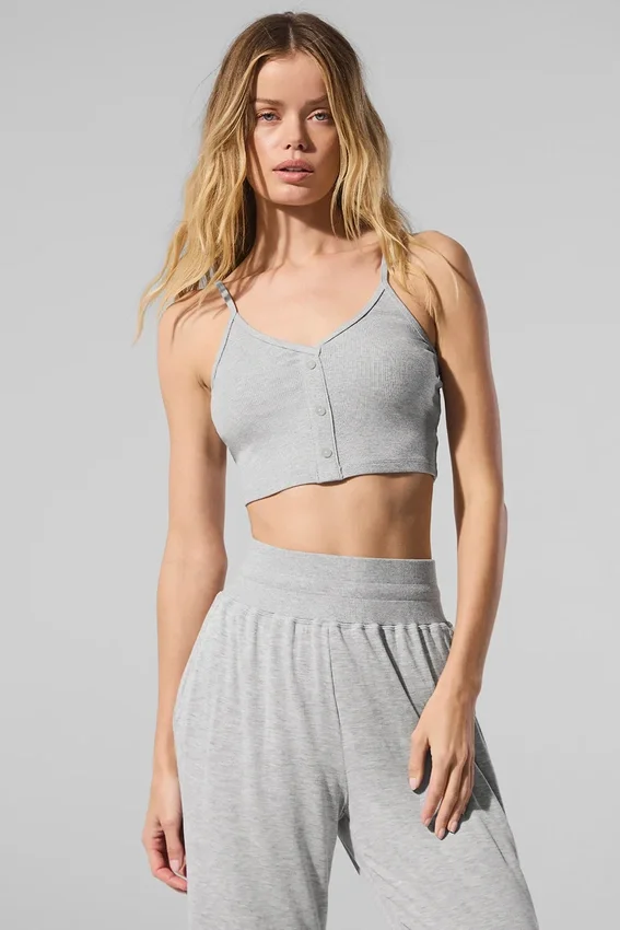 Noktalı Narin Lounge Tank - Atletik Melanj Gri
