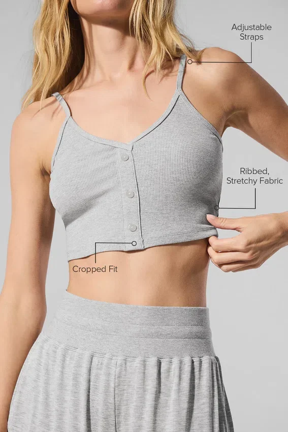 Noktalı Narin Lounge Tank - Atletik Melanj Gri