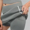 Nörlü Kazak Örme Highline Mini Etek - Ay Gri/Beyaz
