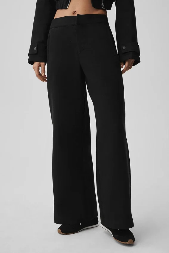 Orta Bel Cosmopolitan Çıtçıtlı Pantolon - Siyah