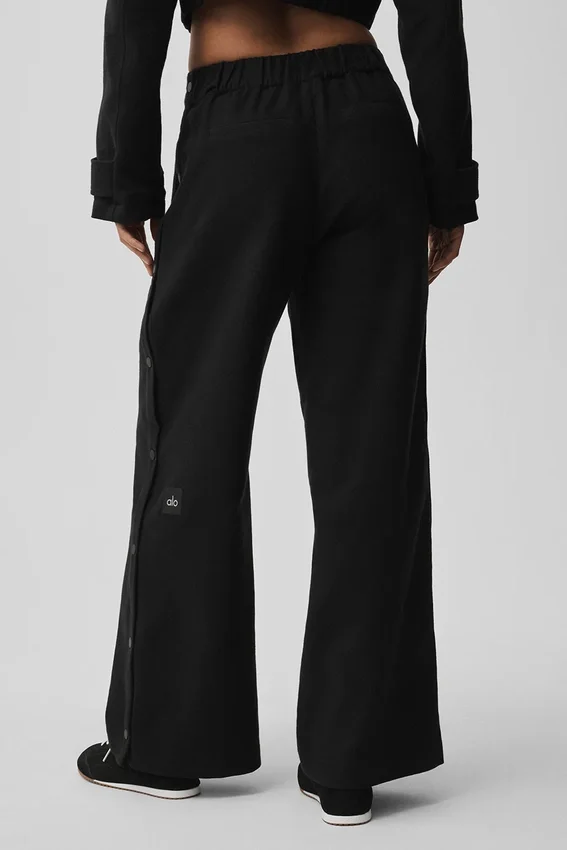 Orta Bel Cosmopolitan Çıtçıtlı Pantolon - Siyah