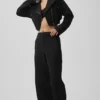 Orta Bel Cosmopolitan Çıtçıtlı Pantolon - Siyah
