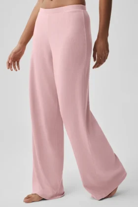 Orta Bel Dreamlight Düz Pantolon – Vintage Pembe