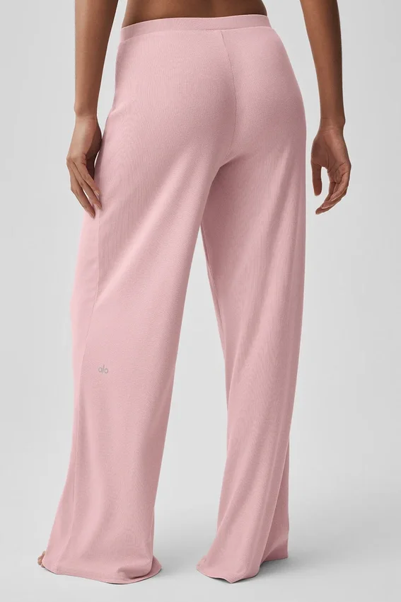 Orta Bel Dreamlight Düz Pantolon - Vintage Pembe