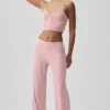 Orta Bel Dreamlight Düz Pantolon - Vintage Pembe
