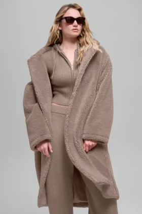 Oversized Sherpa Trençkot - Chai Latte