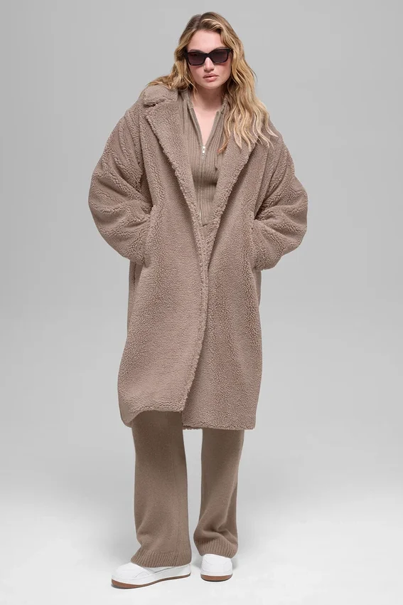 Oversized Sherpa Trençkot - Chai Latte