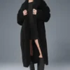 Oversized Sherpa Trençkot - Siyah