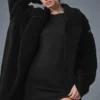 Oversized Sherpa Trençkot - Siyah