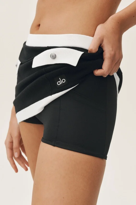 Pamuk Kaşmir High-Waist Capri Dream Etek - Siyah/Beyaz