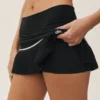 Pamuk Kaşmir High-Waist My Serve Tenis Eteği - Siyah/Beyaz